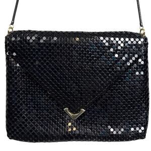 La Regale Vintage Purse Black Chainmail Gold Hardware 1970s Vintage Fairy Grunge